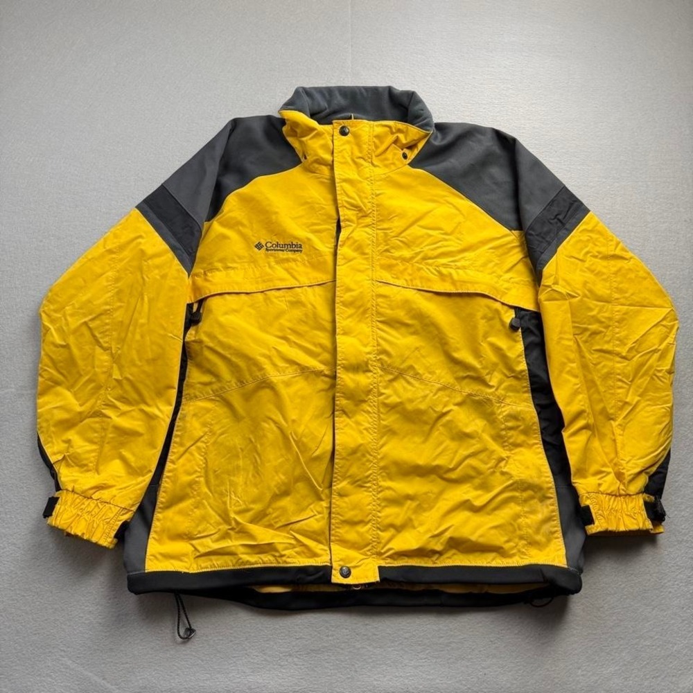 Vintage Columbia Yellow Gray Interchange Ski Jacket XL